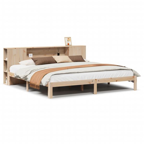 vidaXL Lit biblioth&egrave;que sans matelas 180x200 cm bois massif de pin