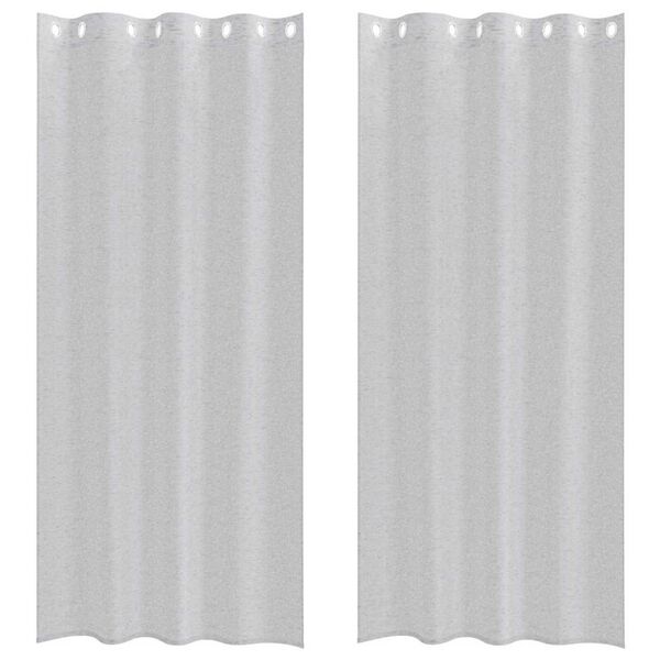 vidaXL Rideau en Voile 2 pcs Gris clair 245 x 140 cm Polyester