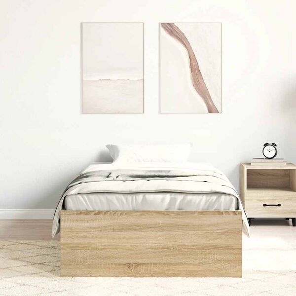 vidaXL Cadre de lit sans matelas ch&ecirc;ne sonoma 90x190 cm