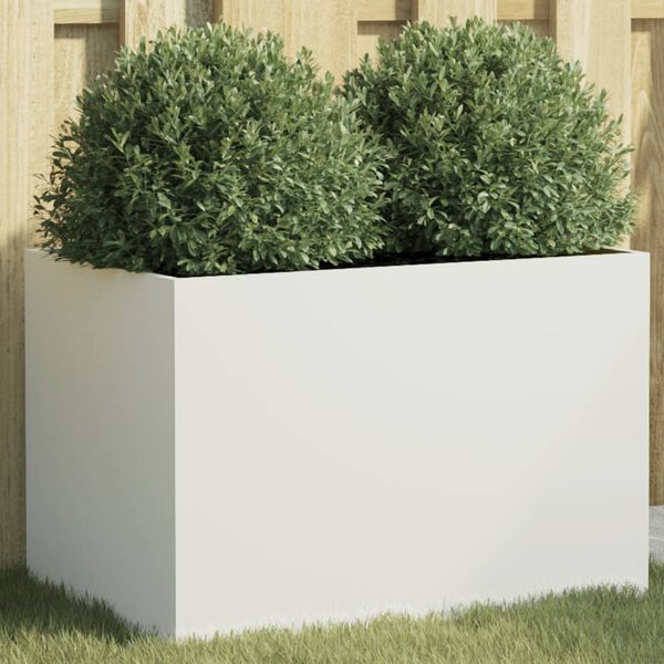 vidaXL Jardini&egrave;re blanc 62x40x39 cm acier