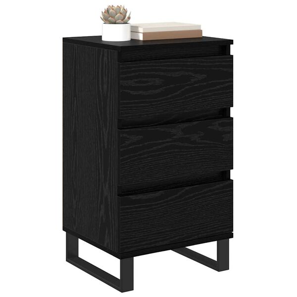vidaXL Buffet avec tiroir Ch&ecirc;ne noir Bois d'ing&eacute;nierie