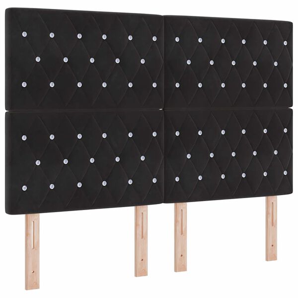 vidaXL T&ecirc;te de lit Noir 160 cm Velours