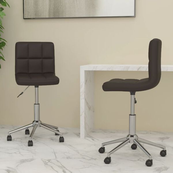 vidaXL Chaises &agrave; manger pivotantes lot de 2 marron similicuir