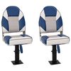 vidaXL Si&egrave;ges bateau lot de 2 pi&eacute;destal hauteur r&eacute;glable pivotant 360&deg;