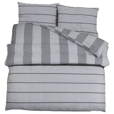 vidaXL Ensemble de housse de couette Gris 200x200 cm Coton