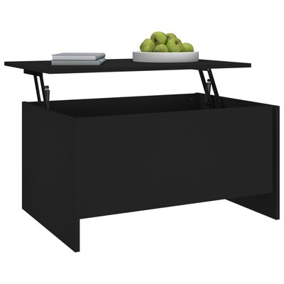 vidaXL Table basse Noir 80x55,5x41,5 cm Bois d'ingénierie
