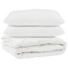 vidaXL Couette avec oreiller 3 pcs Blanc Microfibre