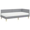 vidaXL Cadre de lit d'angle avec matelas Autre 2 pcs Gris clair tissu