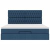 VidaXL Cadre de lit ottoman avec matelas bleu 160x200 cm tissu