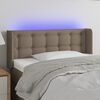 vidaXL T&ecirc;te de lit &agrave; LED Taupe 83x16x78/88 cm Tissu