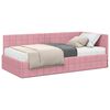 vidaXL Cadre de lit d'angle avec matelas 2 pc Rose 90 x 190 cm Velours