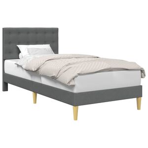 vidaXL Cadre de lit avec t&ecirc;te de lit Gris fonc&eacute; 100 x 200 cm Tissu