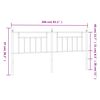 vidaXL T&ecirc;te de lit de remplacement m&eacute;tal blanc 200 cm