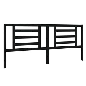 vidaXL T&ecirc;te de lit Noir 206x4x100 cm Bois de pin massif