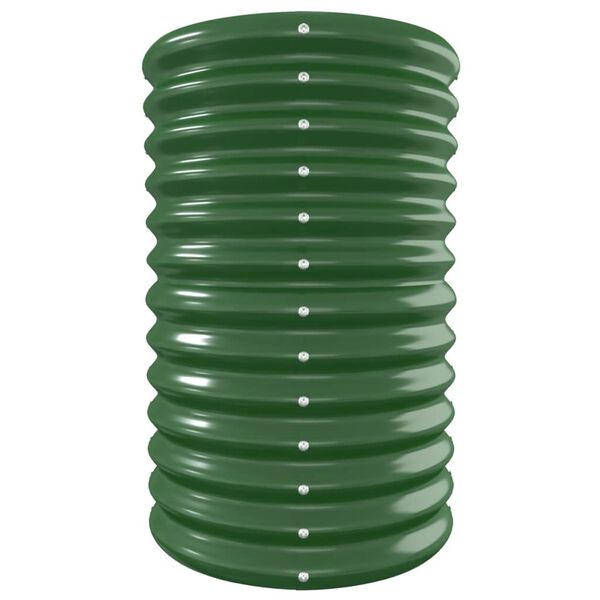 vidaXL Lit sur&eacute;lev&eacute; de jardin Acier enduit de poudre 332x40x68 cm Vert