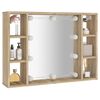 vidaXL Armoire de miroir avec LED Ch&ecirc;ne sonoma 76x15x55 cm