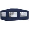 vidaXL Tente de r&eacute;ception avec parois lat&eacute;rales 4x6 m Bleu 90 g/m&sup2;