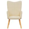 vidaXL Chaise de relaxation Cr&egrave;me Tissu