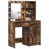 vidaXL Ensemble de table de maquillage avec LED 2 pcs Ch&ecirc;ne fum&eacute;