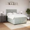 vidaXL Sommier &agrave; lattes de lit et matelas Gris clair 160x200cm Velours