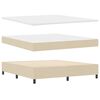 vidaXL Lit &agrave; ressorts avec matelas avec LED Cr&egrave;me 180 x 200 cm tissu