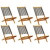 vidaXL Chaises pliantes 6 pi&egrave;ces en bois d'acacia massif gris
