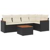 vidaXL Salon de jardin 6 pcs avec coussins noir r&eacute;sine tress&eacute;e