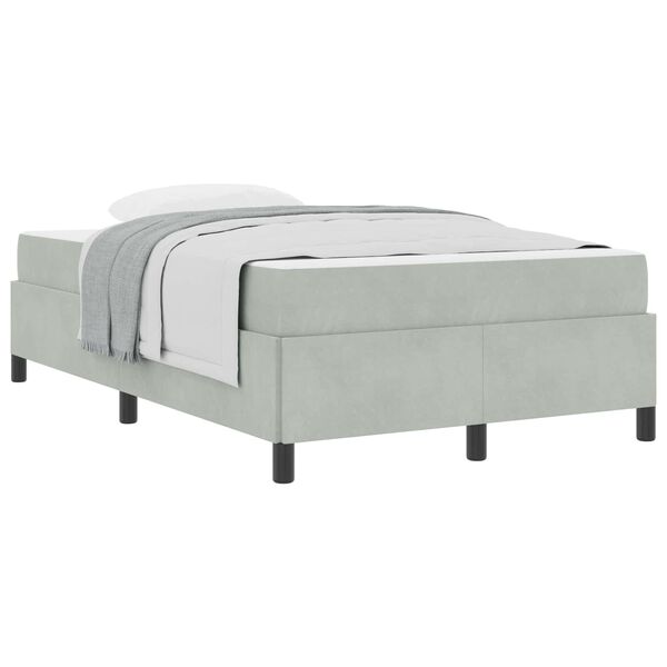 vidaXL Cadre de lit avec matelas Gris clair 120 x 200 cm tissu
