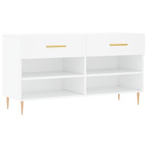 vidaXL Banc &agrave; chaussures blanc 102x35x55 cm bois d'ing&eacute;nierie