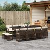 vidaXL Ensemble &agrave; manger de jardin avec coussins 13 pcs marron rotin