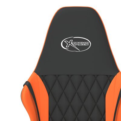 vidaXL Chaise de jeu de massage Noir et orange Similicuir