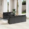 vidaXL Ensemble de canap&eacute; de jardin 8 pcs Noir Poly Rattan