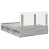 vidaXL Cadre de lit Gris Sonoma 140 x 190 cm Bois de pin massif