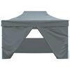 vidaXL Tente de réception pliable avec 4 parois 3x4 m Acier Anthracite