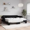 vidaXL Lit de jour avec gigogne sans matelas noir 90x200 cm