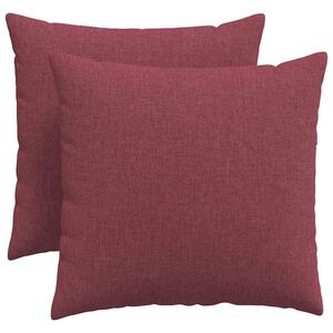 vidaXL Coussins de canap&eacute; 2 pcs Bordeaux 50 x 50 cm tissu