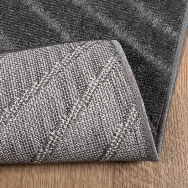 vidaXL Tapis de surface Carr&eacute; HUARTE Anthracite 240 x 240 cm Polyester