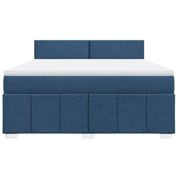 vidaXL Sommier &agrave; lattes de lit avec matelas Bleu 180x200 cm Tissu