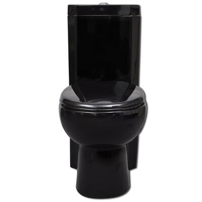 vidaXL Toilette d'angle en céramique pour salle de bains noir
