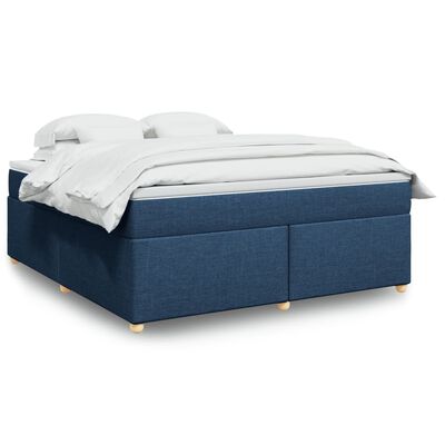 vidaXL Sommier à lattes de lit avec matelas Bleu 180x200 cm Tissu