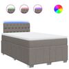 vidaXL Sommier &agrave; lattes de lit avec matelas taupe 120x190 cm tissu