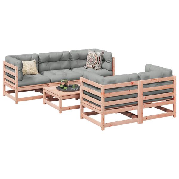 vidaXL Salon de jardin 6 pcs bois massif sapin de douglas