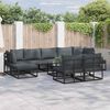 vidaXL Ensemble de canap&eacute; de jardin avec coussin 9 pcs Noir Aluminium