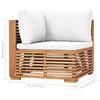 vidaXL Salon de jardin 4 pcs avec coussin cr&egrave;me Bois de teck solide