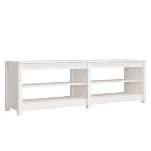 vidaXL Banc &agrave; chaussures Blanc 160x36,5x50 cm Bois de pin massif