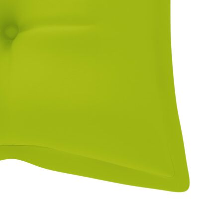 vidaXL Balancelle avec coussin vert vif 170 cm Bois de teck solide