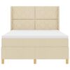vidaXL Lit &agrave; ressorts avec matelas Cr&egrave;me 160 x 200 cm tissu