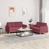 vidaXL Ensemble de canap&eacute;s 2 pcs avec coussins Rouge bordeaux Tissu