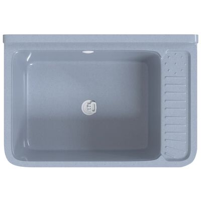 vidaXL Lavabo pour montage murale gris 60x40x28 cm résine