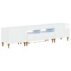 vidaXL Ensemble de 3 Meubles TV LED Blanc brillant Bois d'ing&eacute;nierie